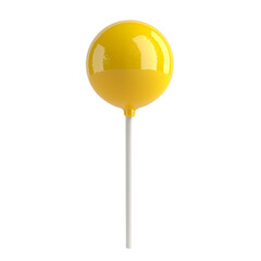 A single yellow lollipop on a stick against a black background sweet treat candy dessert