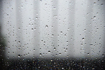 Rain droplets on a glass window