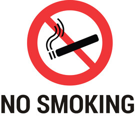No Smoking Sign. No smoking sign. Smoking prohibited symbol of a cigarette in a crossed circle.