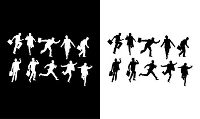businessman silhouette set vector illustration, silhouette of businesspeople vector, art, design, symbol, black, businessman, business, office, vector, man, boy, women,