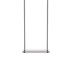 Glass swing and chains isolated, 3d rendering cosmetic product display podium