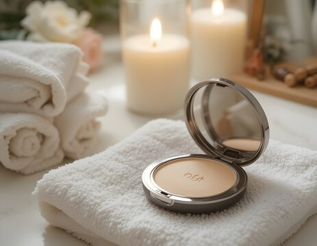 Luxurious Pressed Powder Compact for a Radiant, Smooth Complexion