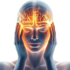 Headache Brain Pain Tension Suffering Health Issues Medical Condition on transparent background