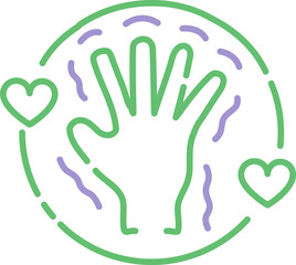 Parkinson’s disease care icon — minimal vector line illustration with trembling hand