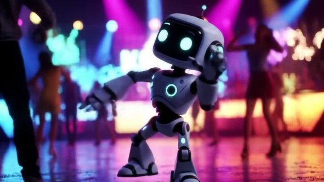A cute red cartoon robot with a futuristic design, an automatic character illustration of an artificial cyborg, a metallic mechanical toy sign of technology.