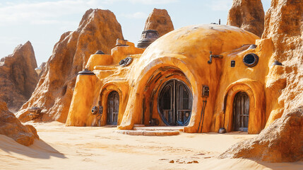 Tatooine decoration in Sahara desert