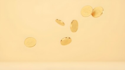 Clean symbolic visuals of money, coins, and finance elements captured in minimal, text-free compositions. AI-Generated!

