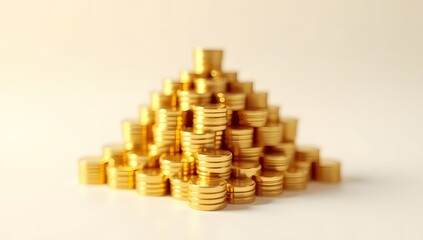 Clean symbolic visuals of money, coins, and finance elements captured in minimal, text-free compositions. AI-Generated!

