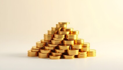 Clean symbolic visuals of money, coins, and finance elements captured in minimal, text-free compositions. AI-Generated!

