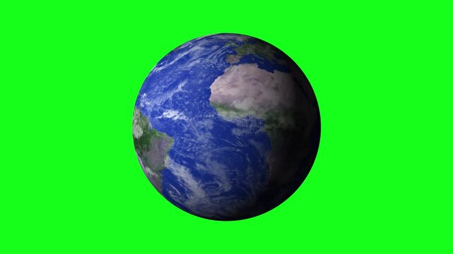 "Satellite View 3D Earth Animation -Rotating Globe Receding into Space"