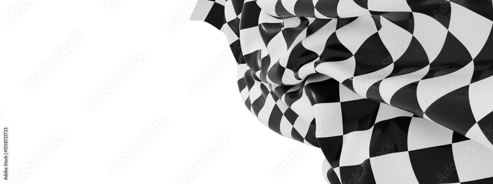 Poster high-resolution image of a black and white checkered flag, perfect for backgrounds and designs.