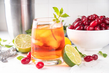 Cornelian cherry, dogwoods berry Caipirinha, lemonade or sangria drink