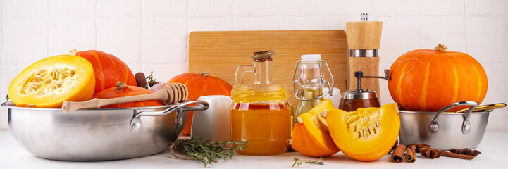 Pumpkin cooking background