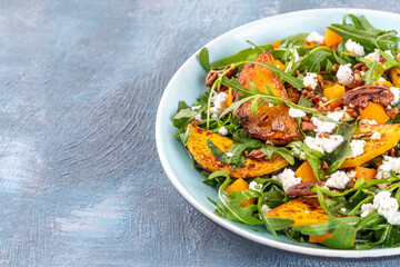 Autumn pumpkin and arugula salad