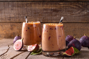 Healthy breakfast figs smoothie