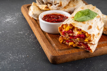 Homemade oven baked Pizza Burritos