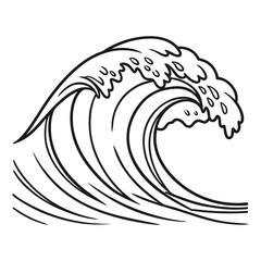 Naklejka premium The Majestic Curl of a Powerful Ocean Wave Breaking in a Spectacular Display of Nature's Force