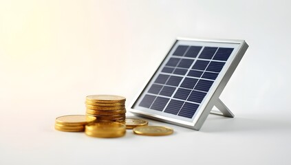 Symbolic visuals blending money, savings, and green energy with clean minimal style and soft lighting. AI-Generated!

