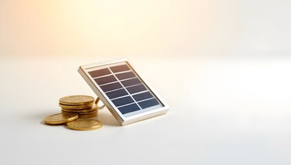 Symbolic visuals blending money, savings, and green energy with clean minimal style and soft lighting. AI-Generated!


