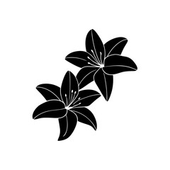 creative Lilies Icon vector silhouette illustration isolated on white background