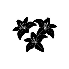 creative Lilies Icon vector silhouette illustration isolated on white background