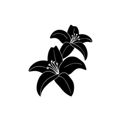 creative Lilies Icon vector silhouette illustration isolated on white background