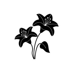 creative Lilies Icon vector silhouette illustration isolated on white background