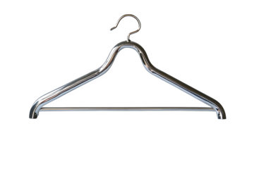 Minimalist metal coat hanger fashion theme isolated on white background