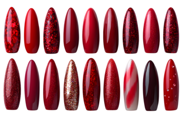 Nail assortment in different sizes isolated on white background