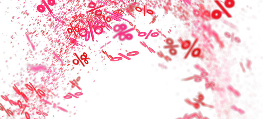 Abstract background with pink percentage symbols. Perfect for sale banners, promotions, and discounts.
