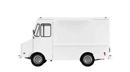 White Food truck isolated on transparent or white background