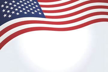 Fototapeta premium A wavy american flag design isolated on white background