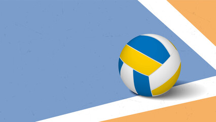 Volleyball playground with ball, lines and grungy noisy texture