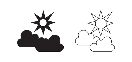 Sun and Clouds Weather Icon - Clear Sky Forecast Symbol