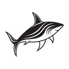 Fototapeta premium Shark Silhouette vector illustration logo sticker icon