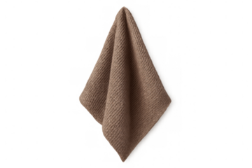 Soft brown knitted cloth hanging, isolated on transparent background, perfect for textile and comfort projects