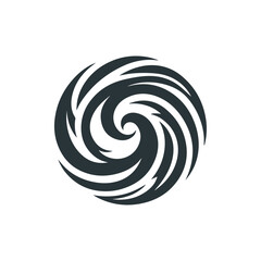 Abstract tribal wind swirl icon in gray
