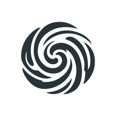 Abstract tribal wind swirl icon in gray