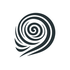 Abstract tribal wind swirl icon in gray