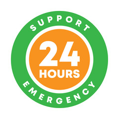 24 Hours service badge vector illustration