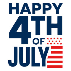Happy th of july graphic featuring a patriotic design with stars and stripes elements united