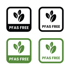 PFAS Free circle logo badge design. Suitable for information and product label, PFAS Free icon set. PFAS Free logo, label, badge, symbol, emblem, stamp, black, line, vector .