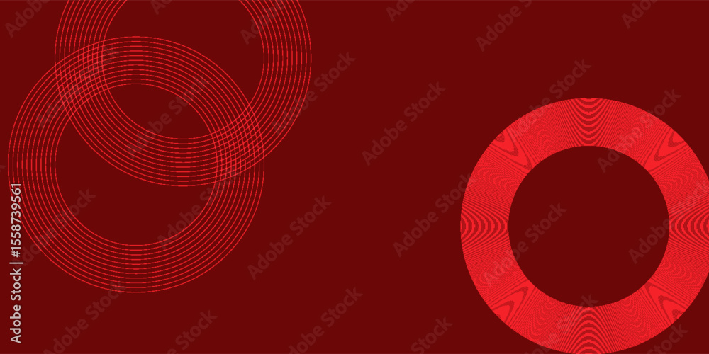 Poster abstract red background with glowing curve lines. modern shiny red gradient geometric circle lines p