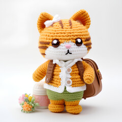 Cute Chenille Yarn Cat &ndash; Animal Crossing Style Plush