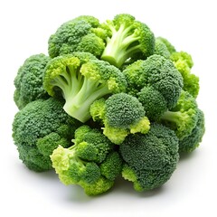 Broccoli Florets Isolated on White Background Photo
