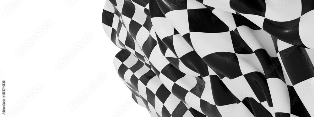 Poster High-resolution image of a black and white checkered flag, perfect for backgrounds or design elements.