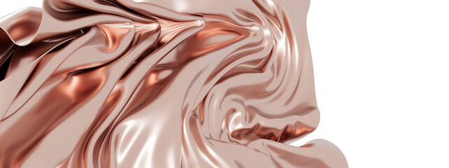 Luxury rose gold silk fabric background. Abstract elegant texture. Perfect for cosmetic, fashion, or beauty projects.