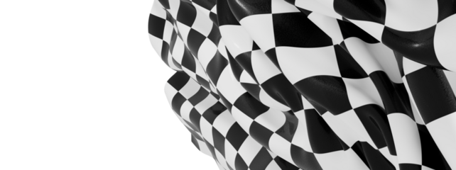 High-resolution image of a black and white checkered flag, perfect for backgrounds or design elements.