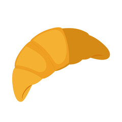 Golden croissant pastry baked good isolated on transparent background