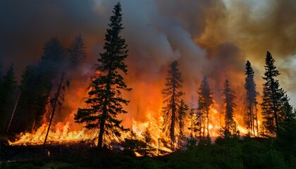 a forest fire burning in a boreal forest ecology the role of fir